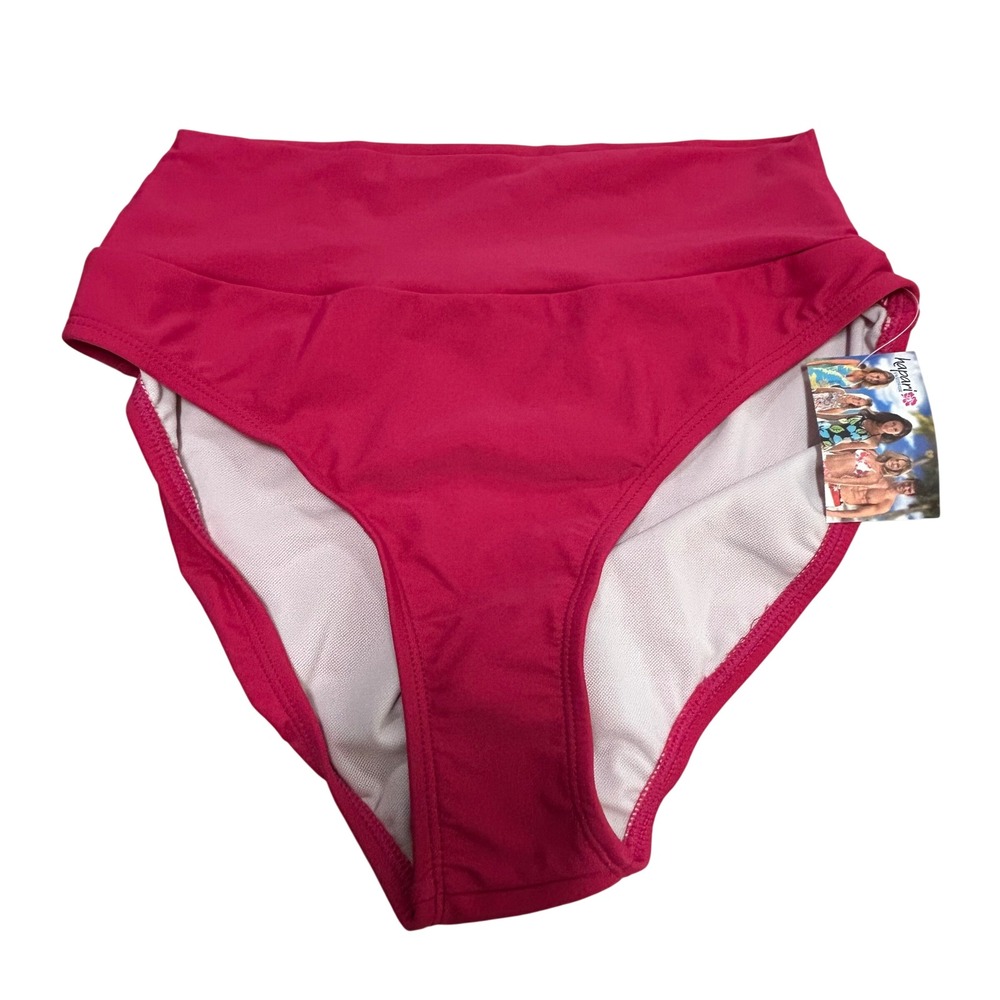 Hapari Raspberry Tummy Tuk High Waisted Swim Bottoms Pink Large NEW